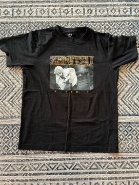 Uniqlo Black Crewneck Tee with Zenitsu Logo